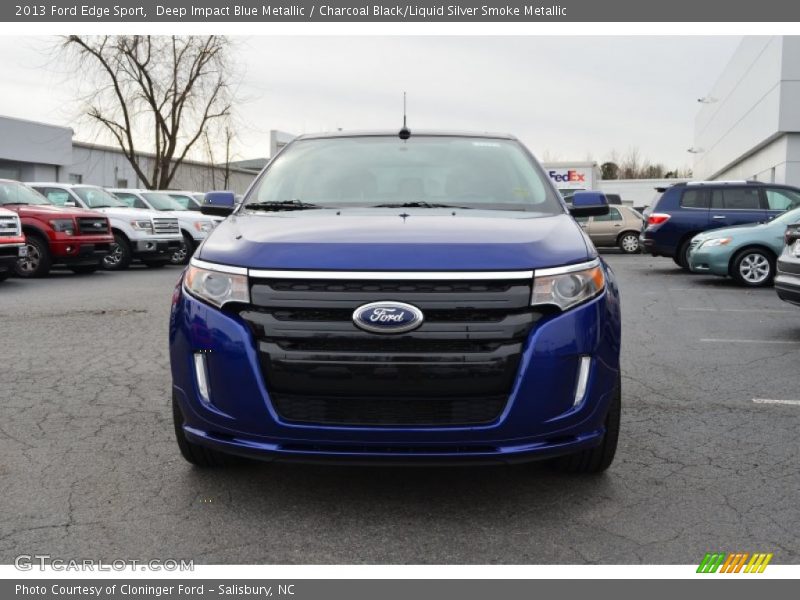 Deep Impact Blue Metallic / Charcoal Black/Liquid Silver Smoke Metallic 2013 Ford Edge Sport