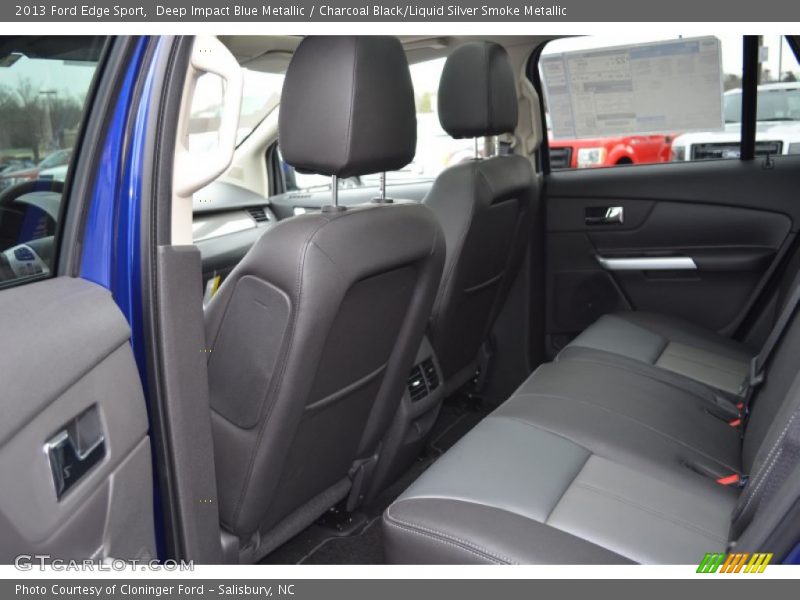 Deep Impact Blue Metallic / Charcoal Black/Liquid Silver Smoke Metallic 2013 Ford Edge Sport