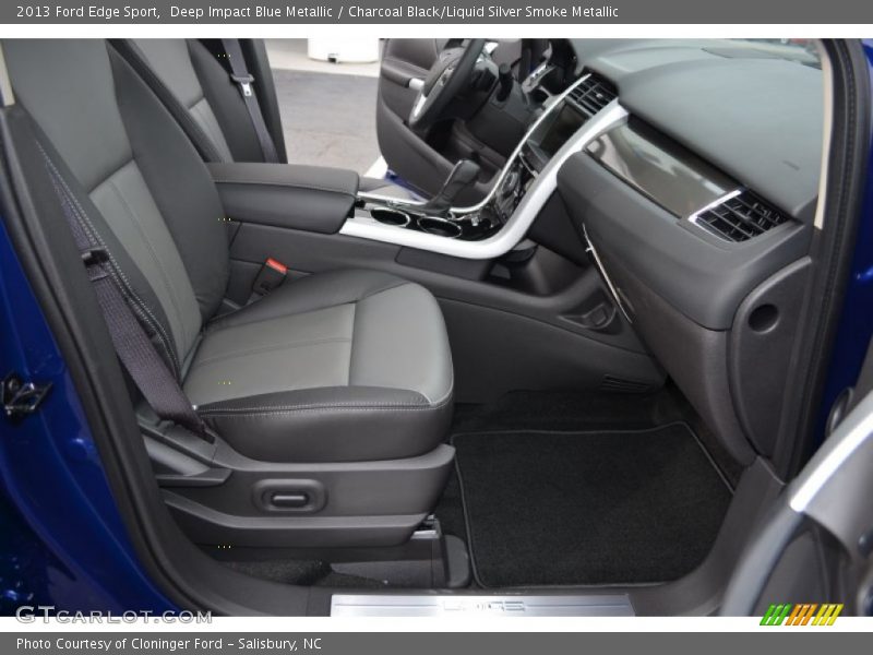 Deep Impact Blue Metallic / Charcoal Black/Liquid Silver Smoke Metallic 2013 Ford Edge Sport