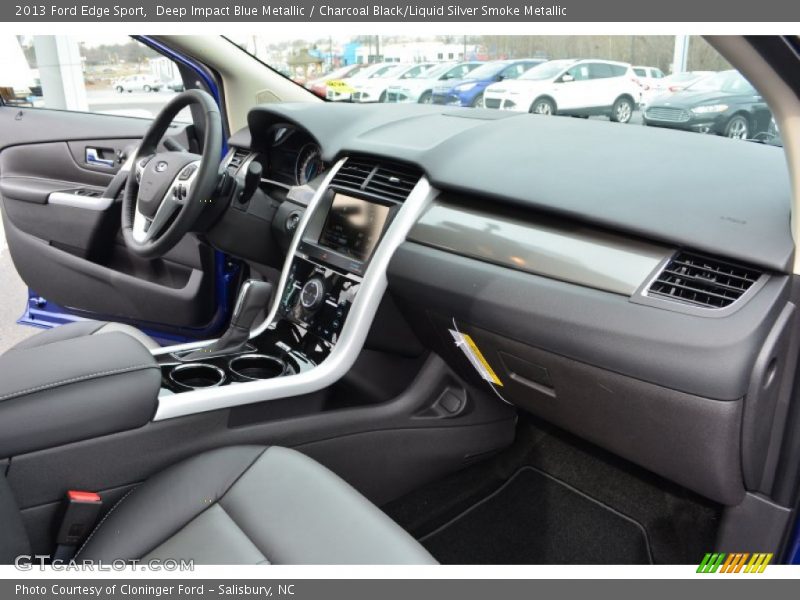 Deep Impact Blue Metallic / Charcoal Black/Liquid Silver Smoke Metallic 2013 Ford Edge Sport