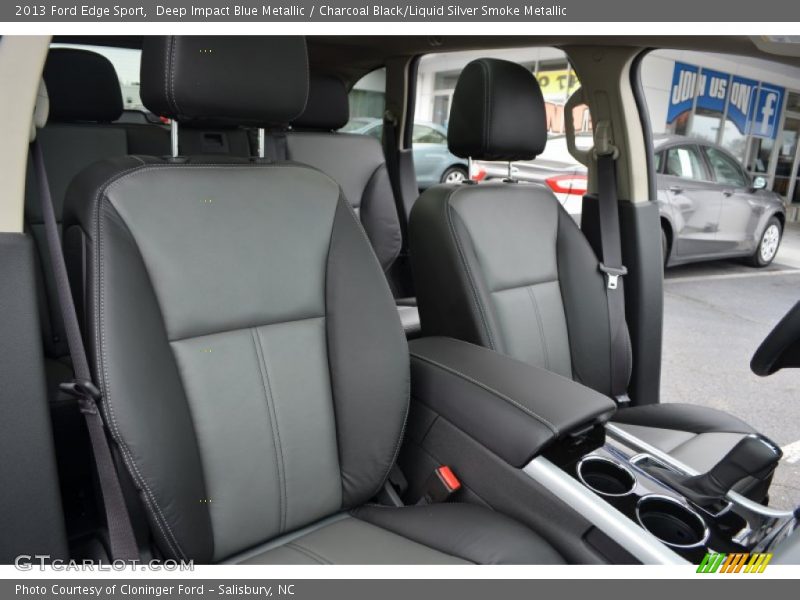 Deep Impact Blue Metallic / Charcoal Black/Liquid Silver Smoke Metallic 2013 Ford Edge Sport