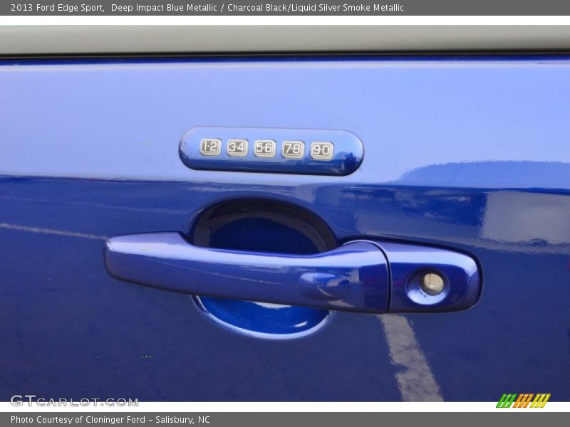 Deep Impact Blue Metallic / Charcoal Black/Liquid Silver Smoke Metallic 2013 Ford Edge Sport