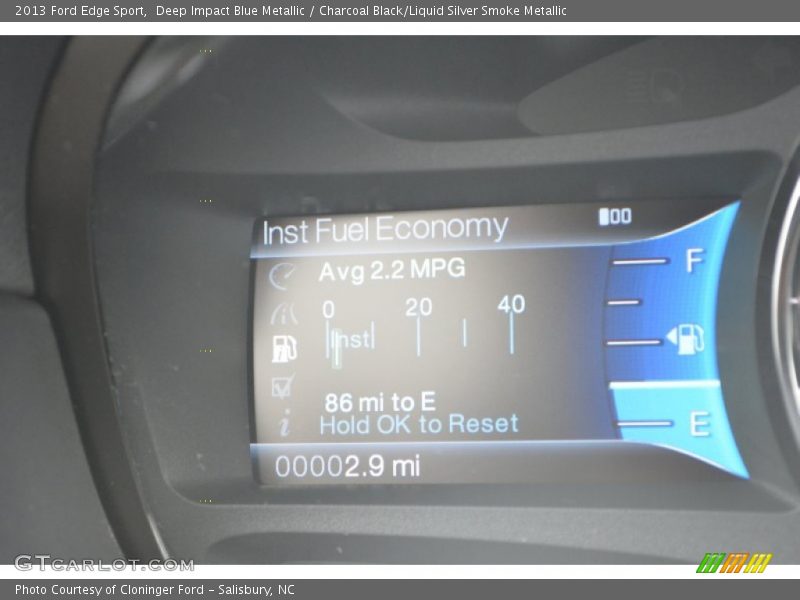 Deep Impact Blue Metallic / Charcoal Black/Liquid Silver Smoke Metallic 2013 Ford Edge Sport