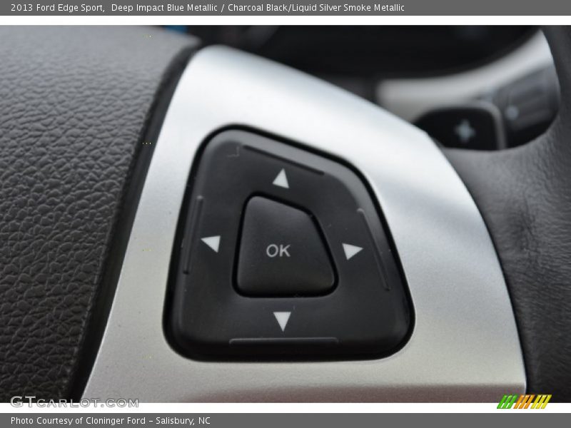 Deep Impact Blue Metallic / Charcoal Black/Liquid Silver Smoke Metallic 2013 Ford Edge Sport