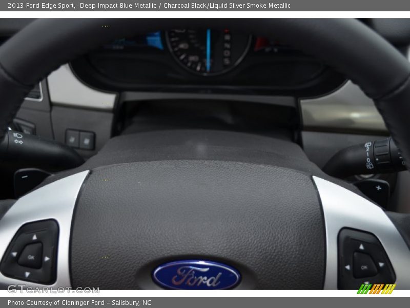 Deep Impact Blue Metallic / Charcoal Black/Liquid Silver Smoke Metallic 2013 Ford Edge Sport