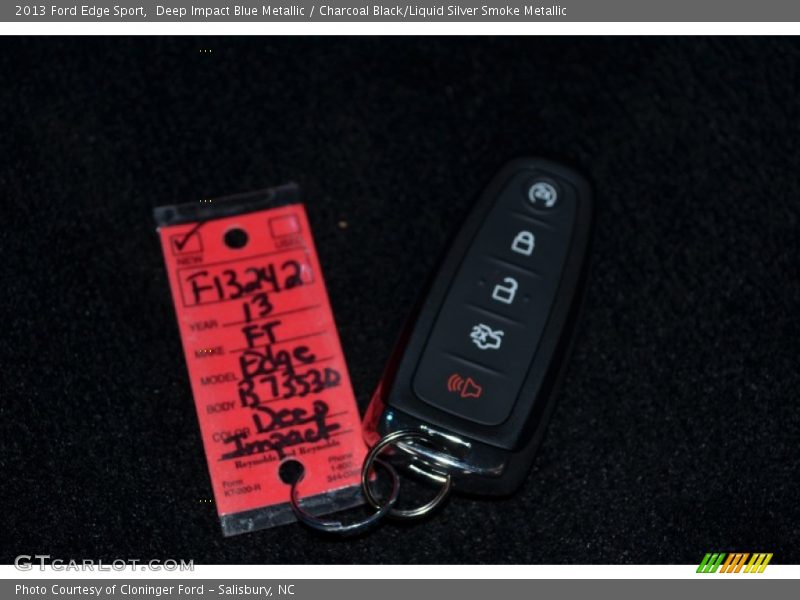 Deep Impact Blue Metallic / Charcoal Black/Liquid Silver Smoke Metallic 2013 Ford Edge Sport