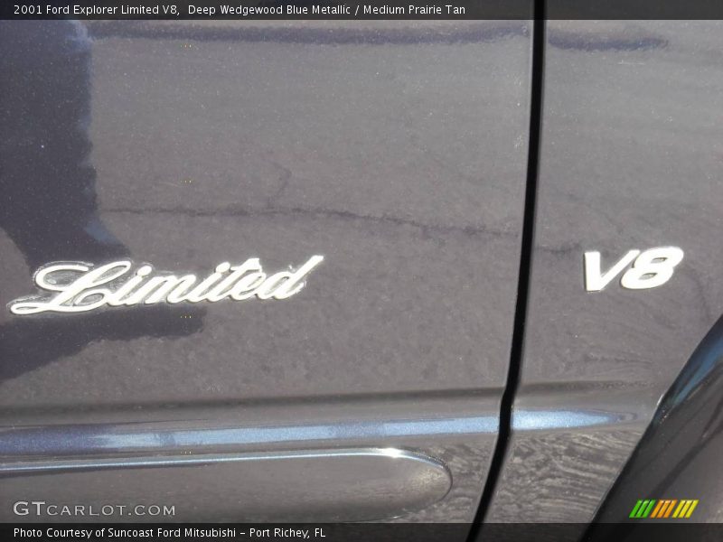 Deep Wedgewood Blue Metallic / Medium Prairie Tan 2001 Ford Explorer Limited V8