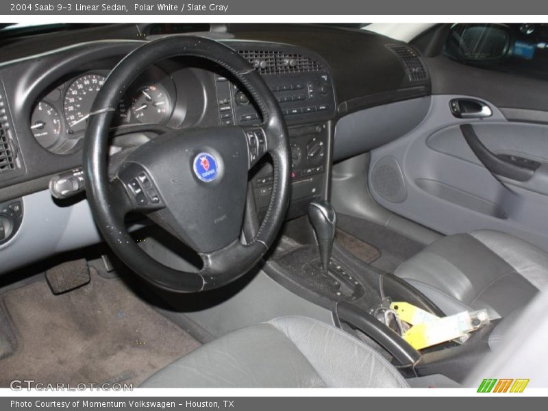 Polar White / Slate Gray 2004 Saab 9-3 Linear Sedan