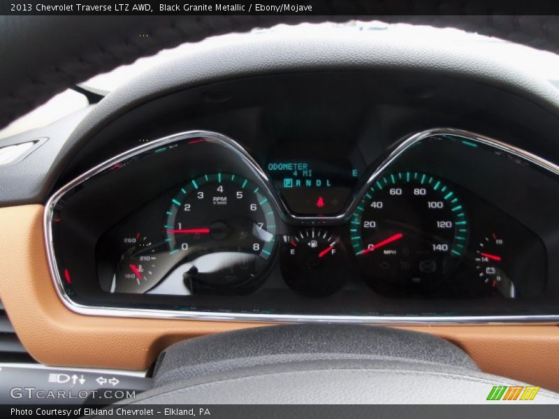 Black Granite Metallic / Ebony/Mojave 2013 Chevrolet Traverse LTZ AWD