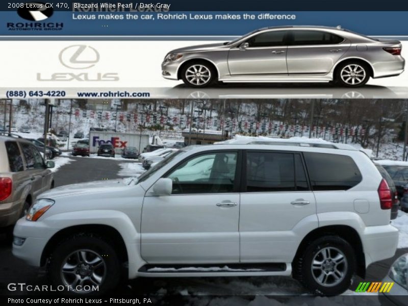 Blizzard White Pearl / Dark Gray 2008 Lexus GX 470