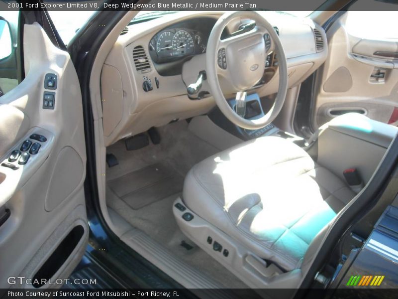Deep Wedgewood Blue Metallic / Medium Prairie Tan 2001 Ford Explorer Limited V8
