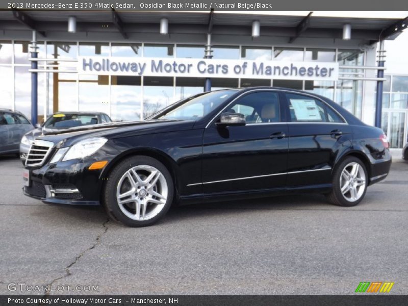 Obsidian Black Metallic / Natural Beige/Black 2013 Mercedes-Benz E 350 4Matic Sedan