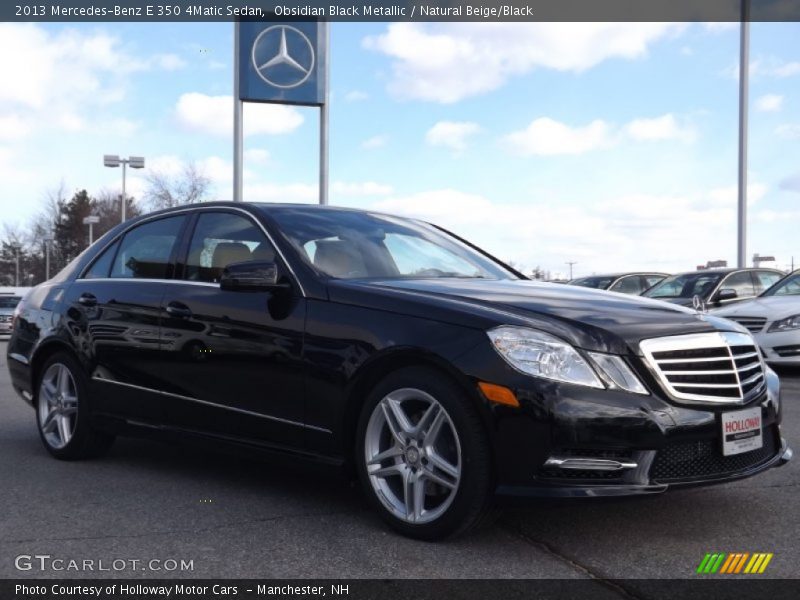 Obsidian Black Metallic / Natural Beige/Black 2013 Mercedes-Benz E 350 4Matic Sedan