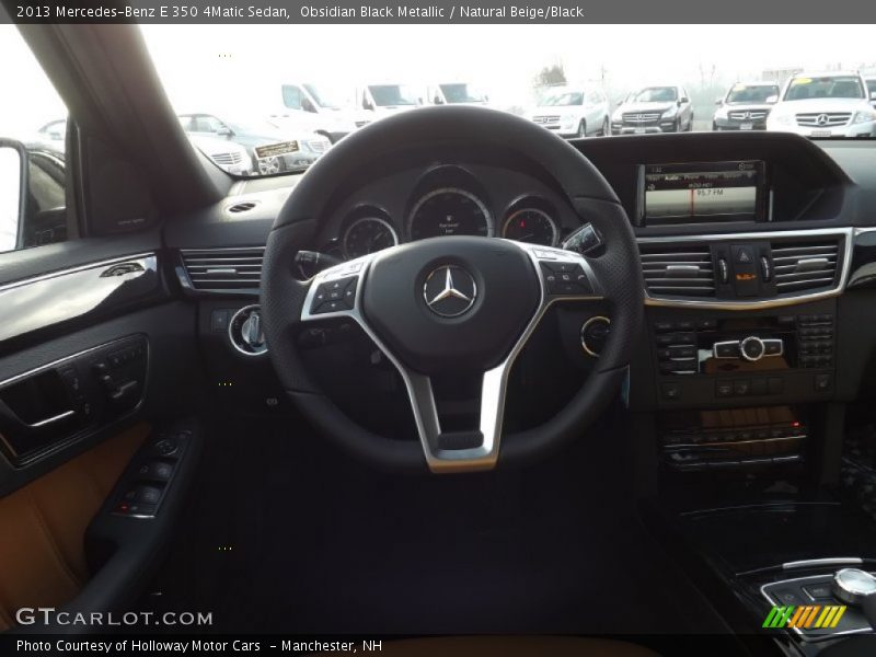 Obsidian Black Metallic / Natural Beige/Black 2013 Mercedes-Benz E 350 4Matic Sedan