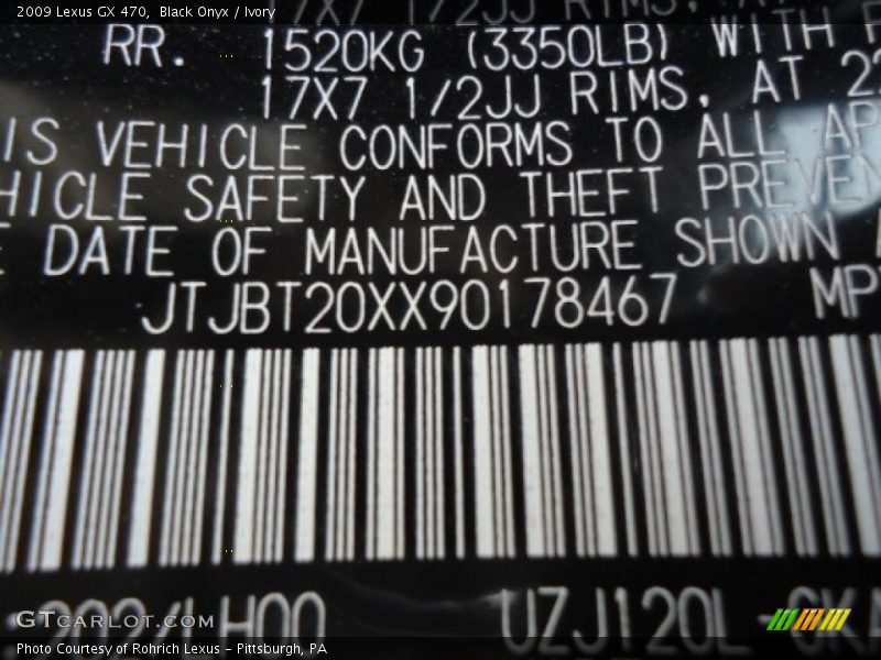 Black Onyx / Ivory 2009 Lexus GX 470