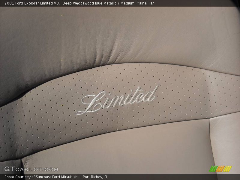 Deep Wedgewood Blue Metallic / Medium Prairie Tan 2001 Ford Explorer Limited V8