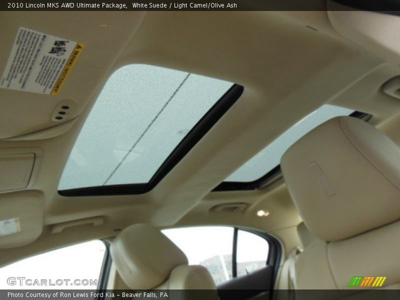 White Suede / Light Camel/Olive Ash 2010 Lincoln MKS AWD Ultimate Package