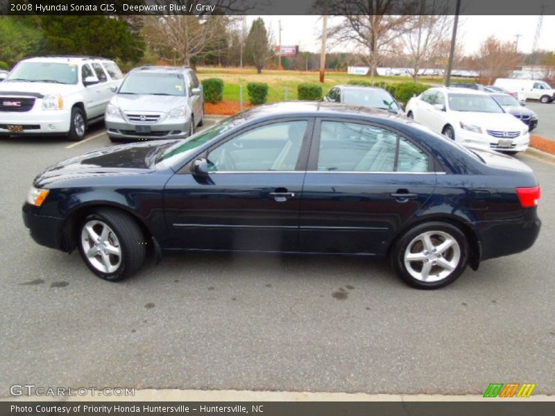 Deepwater Blue / Gray 2008 Hyundai Sonata GLS