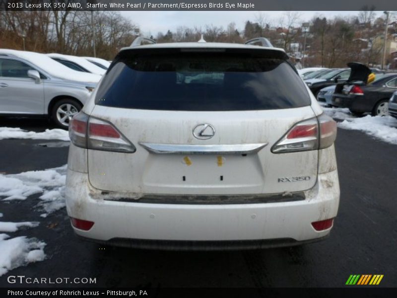 Starfire White Pearl / Parchment/Espresso Birds Eye Maple 2013 Lexus RX 350 AWD