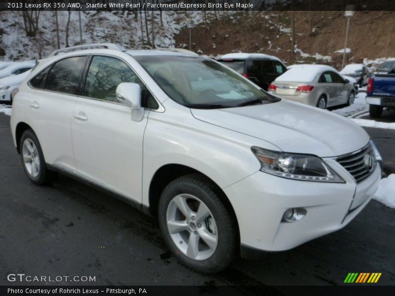 Starfire White Pearl / Parchment/Espresso Birds Eye Maple 2013 Lexus RX 350 AWD