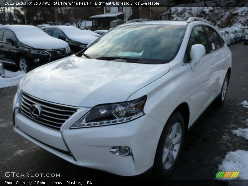 Starfire White Pearl / Parchment/Espresso Birds Eye Maple 2013 Lexus RX 350 AWD