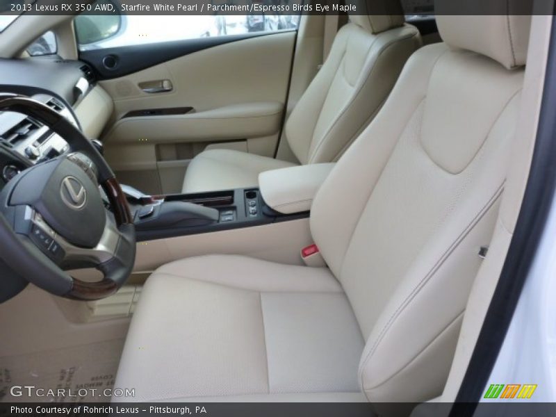 Starfire White Pearl / Parchment/Espresso Birds Eye Maple 2013 Lexus RX 350 AWD