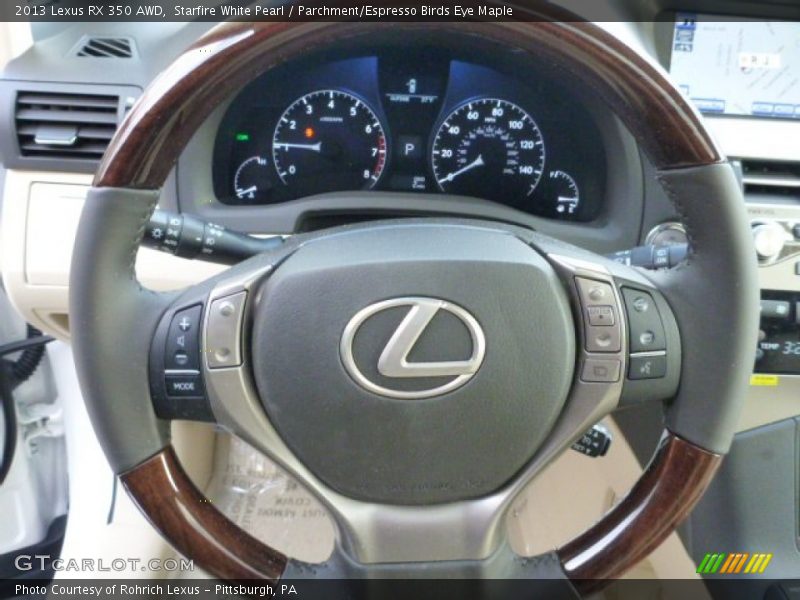 Starfire White Pearl / Parchment/Espresso Birds Eye Maple 2013 Lexus RX 350 AWD
