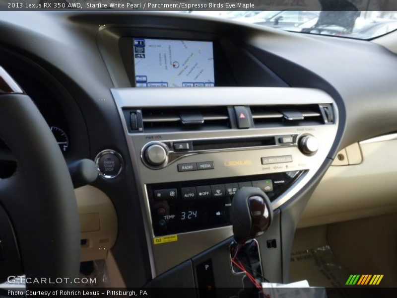 Starfire White Pearl / Parchment/Espresso Birds Eye Maple 2013 Lexus RX 350 AWD