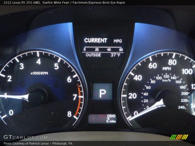 Starfire White Pearl / Parchment/Espresso Birds Eye Maple 2013 Lexus RX 350 AWD