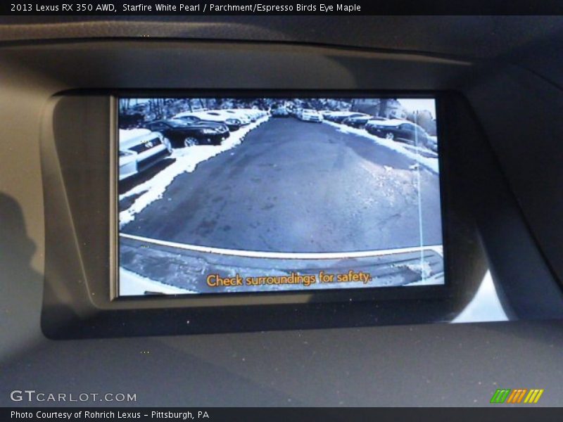 Starfire White Pearl / Parchment/Espresso Birds Eye Maple 2013 Lexus RX 350 AWD
