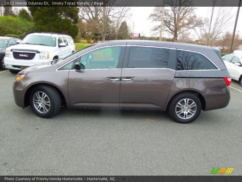 Smoky Topaz Metallic / Beige 2011 Honda Odyssey EX