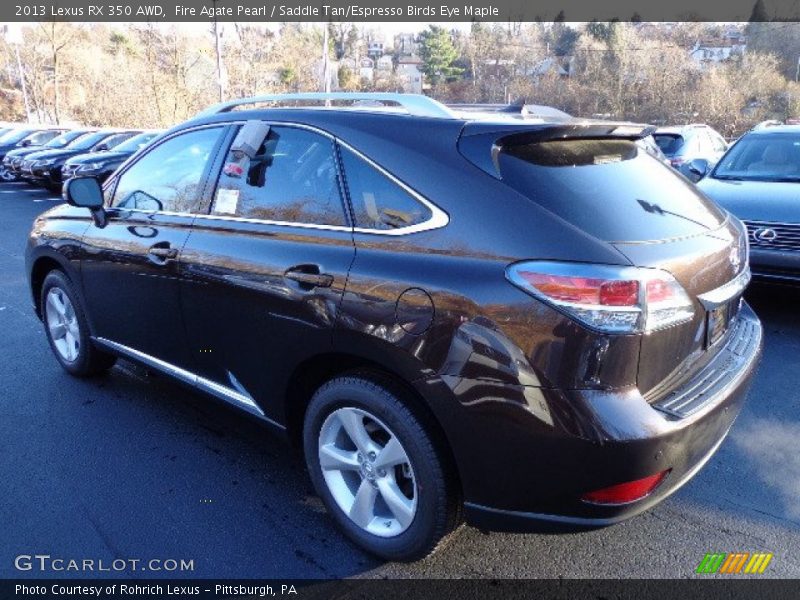 Fire Agate Pearl / Saddle Tan/Espresso Birds Eye Maple 2013 Lexus RX 350 AWD