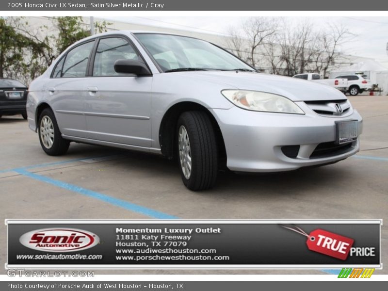 Satin Silver Metallic / Gray 2005 Honda Civic LX Sedan
