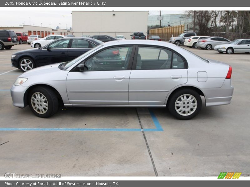 Satin Silver Metallic / Gray 2005 Honda Civic LX Sedan