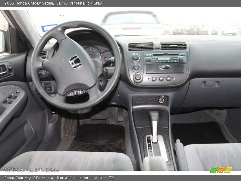 Satin Silver Metallic / Gray 2005 Honda Civic LX Sedan