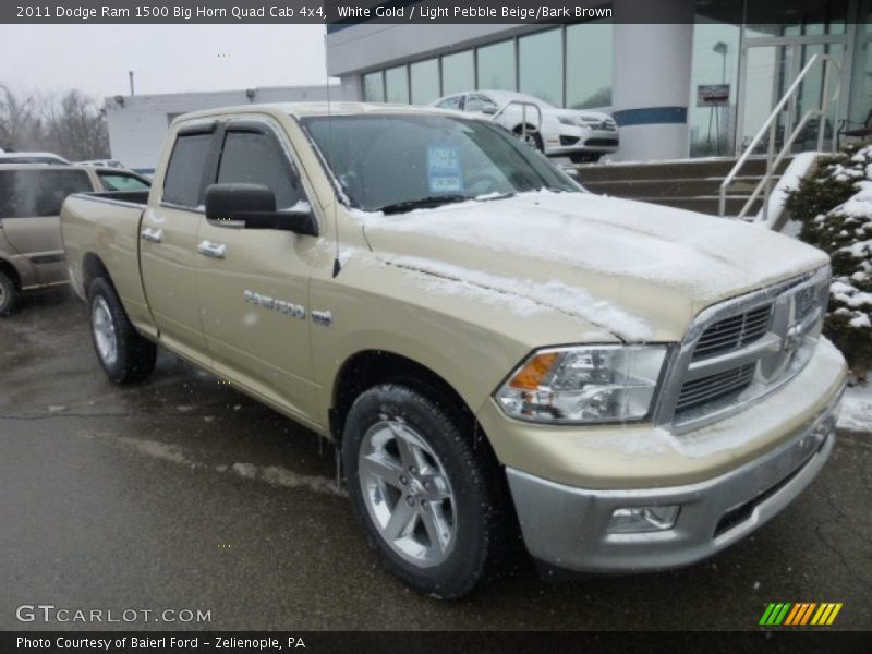 White Gold / Light Pebble Beige/Bark Brown 2011 Dodge Ram 1500 Big Horn Quad Cab 4x4