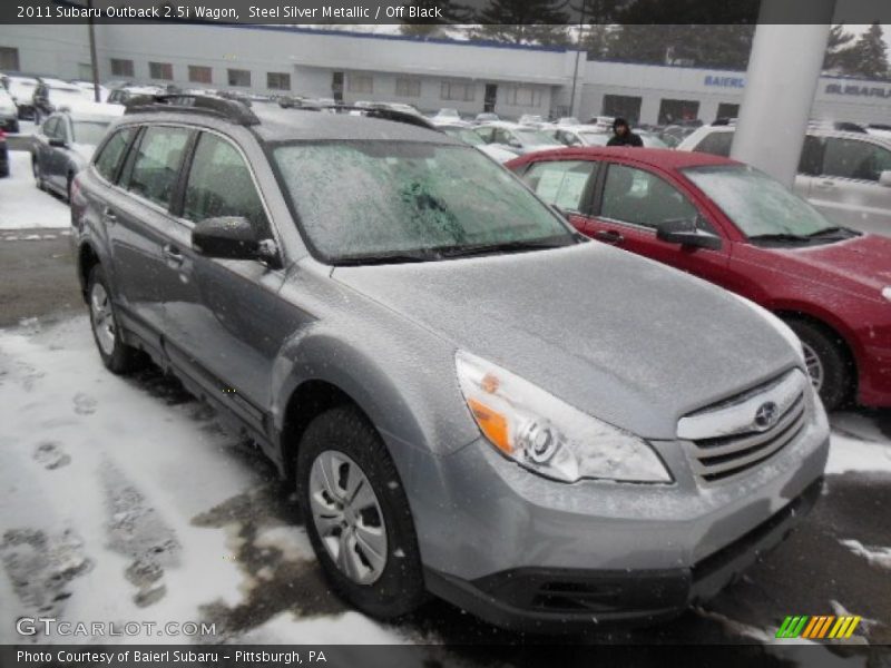 Steel Silver Metallic / Off Black 2011 Subaru Outback 2.5i Wagon