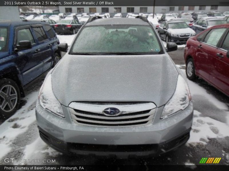 Steel Silver Metallic / Off Black 2011 Subaru Outback 2.5i Wagon