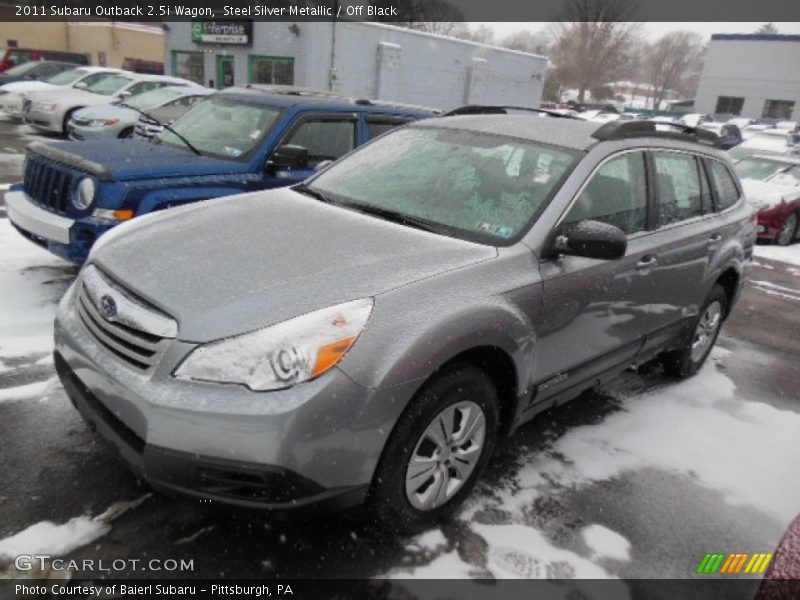 Steel Silver Metallic / Off Black 2011 Subaru Outback 2.5i Wagon