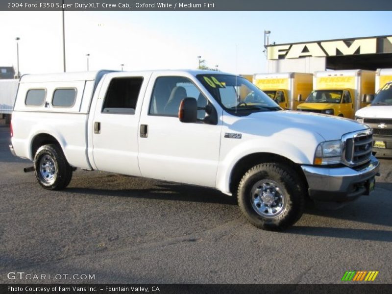 Oxford White / Medium Flint 2004 Ford F350 Super Duty XLT Crew Cab