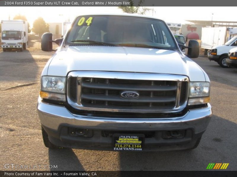 Oxford White / Medium Flint 2004 Ford F350 Super Duty XLT Crew Cab