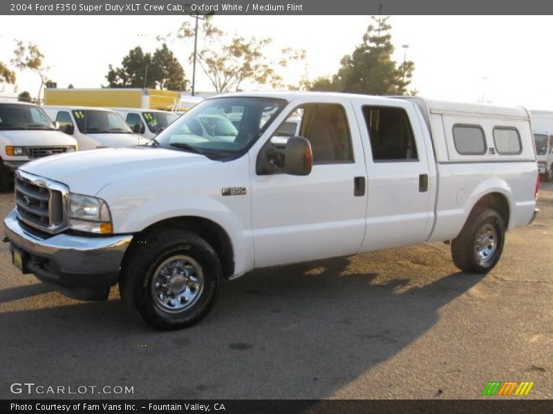 Oxford White / Medium Flint 2004 Ford F350 Super Duty XLT Crew Cab