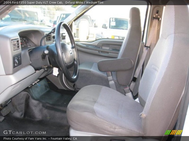 Oxford White / Medium Flint 2004 Ford F350 Super Duty XLT Crew Cab