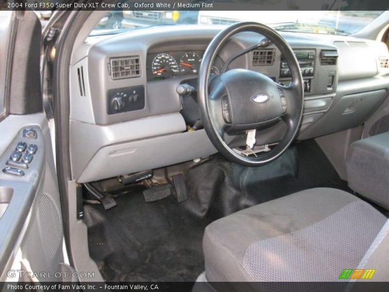 Oxford White / Medium Flint 2004 Ford F350 Super Duty XLT Crew Cab