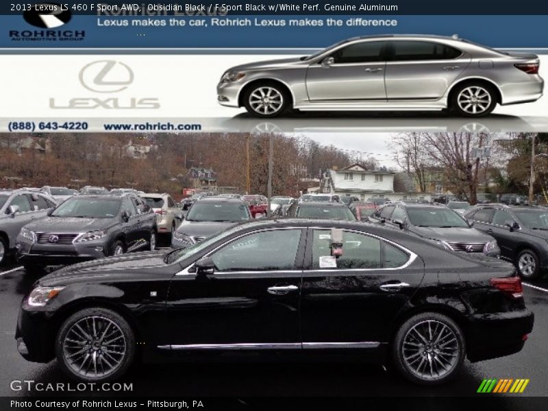 Obsidian Black / F Sport Black w/White Perf. Genuine Aluminum 2013 Lexus LS 460 F Sport AWD