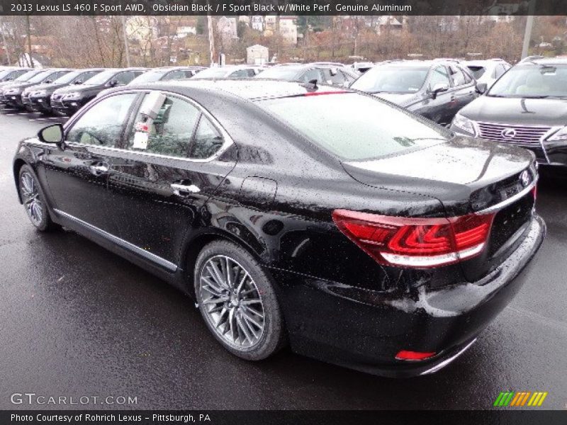 Obsidian Black / F Sport Black w/White Perf. Genuine Aluminum 2013 Lexus LS 460 F Sport AWD