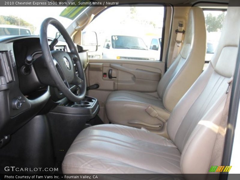 Front Seat of 2010 Express 1500 Work Van