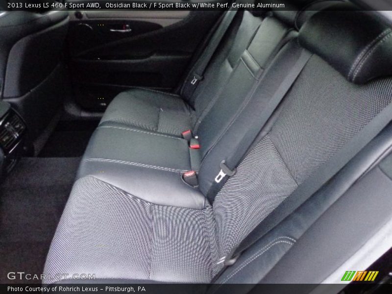 Obsidian Black / F Sport Black w/White Perf. Genuine Aluminum 2013 Lexus LS 460 F Sport AWD