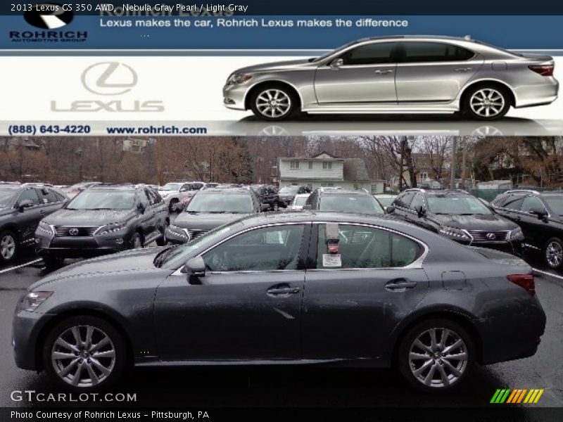 Nebula Gray Pearl / Light Gray 2013 Lexus GS 350 AWD