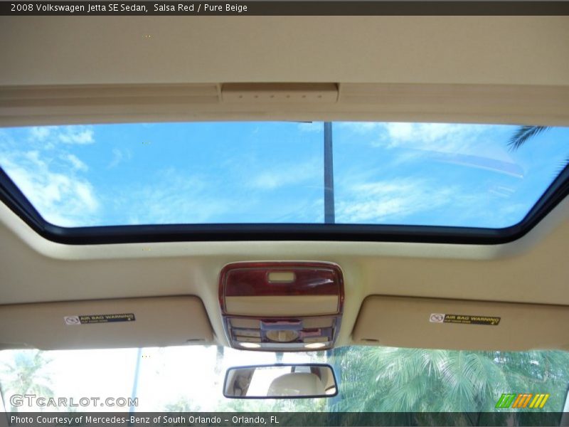 Sunroof of 2008 Jetta SE Sedan